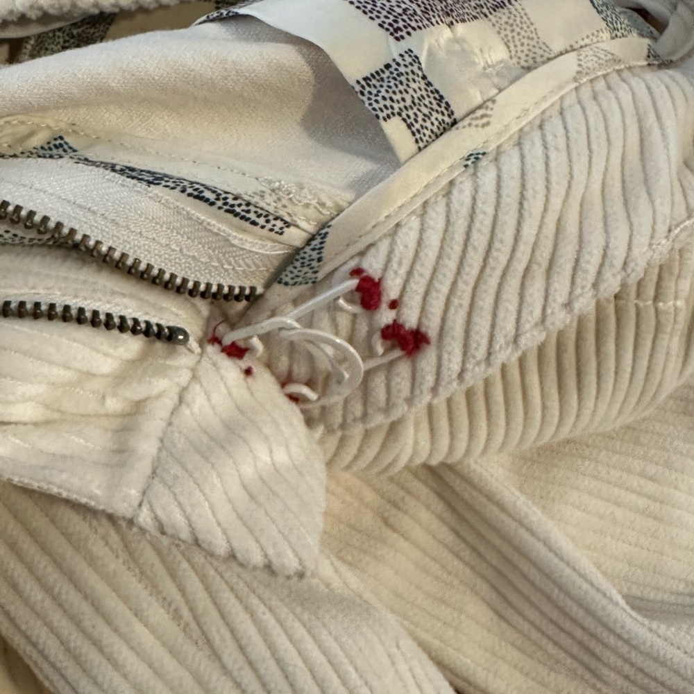TROVATA vintage cream ivory Corduroy Wide Leg Pants trouser 2 rare TALL - Picture 5 of 6